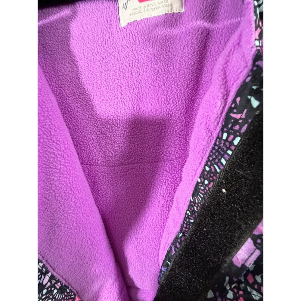 The Childrens Place Girls 5T Snow Bibs Purple Pink Blue Geometric Print Overalls